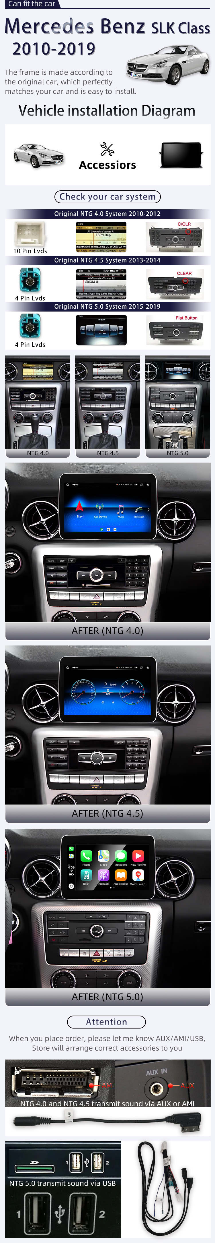 For Mercedes Benz SLK Class 2010-2019(图2)
