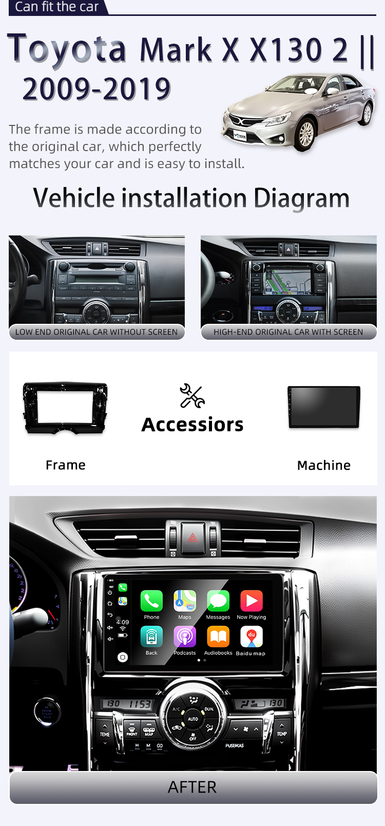 For Toyota Mark X X130 2 || 2009-2019(图2)