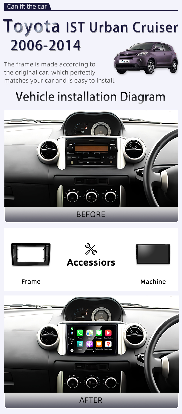 For Toyota IST Urban Cruiser 2006-2014(图2)