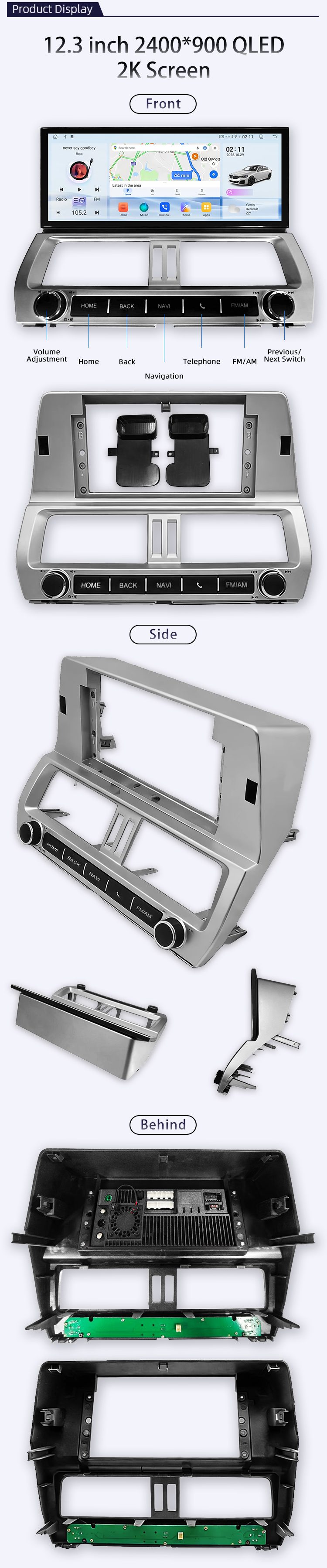 For Toyota LandCruiser150Prado 2018-2022(图4)