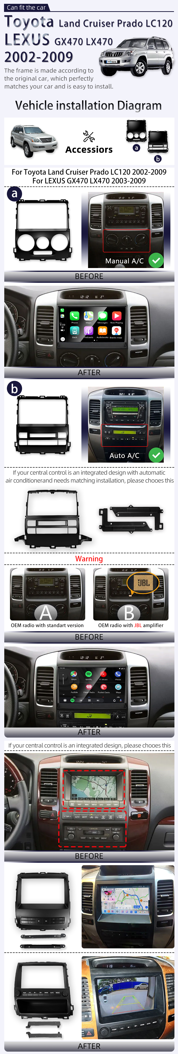 For Toyota Prado 120 Lexus GX LX470(图2)