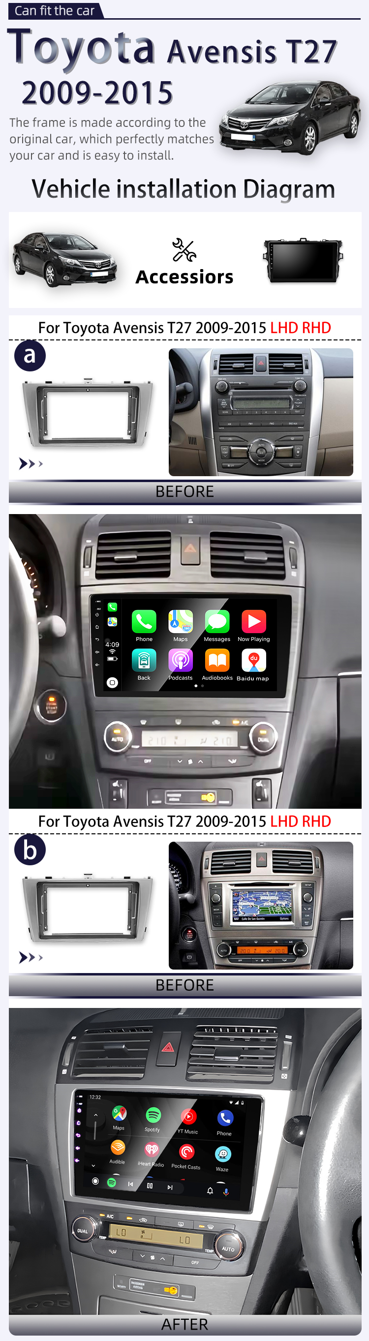 For Toyota Avensis T27 2009-2015(图2)