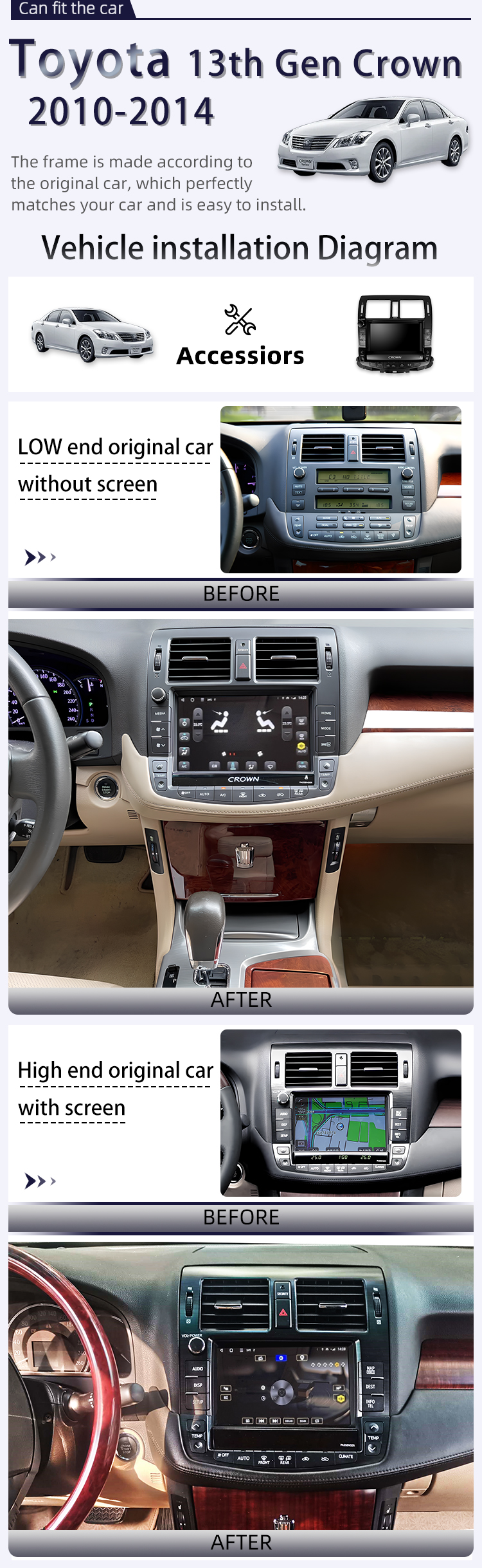 For Toyota 13th Gen Crown 2010-2014(图2)