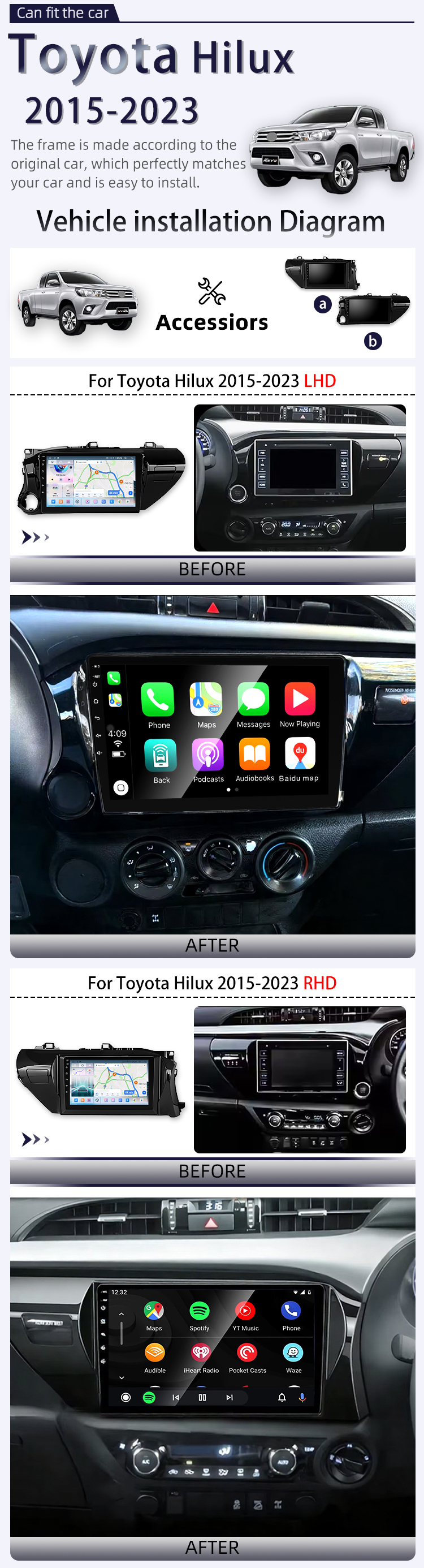 For Toyota Hilux 2015-2023(图2)