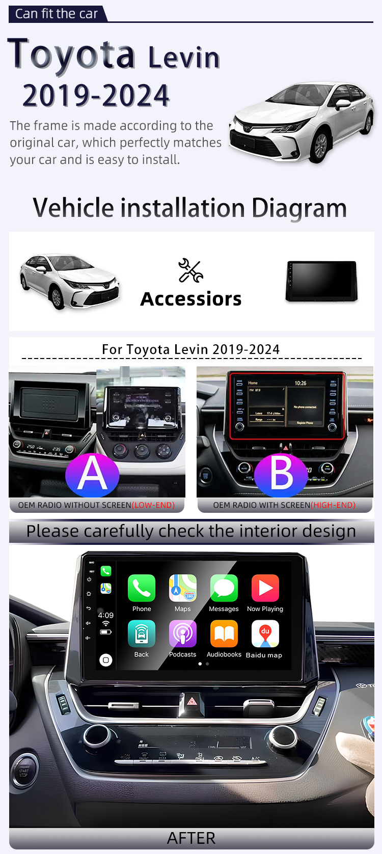 For Toyota Levin 2019-2024(图2)
