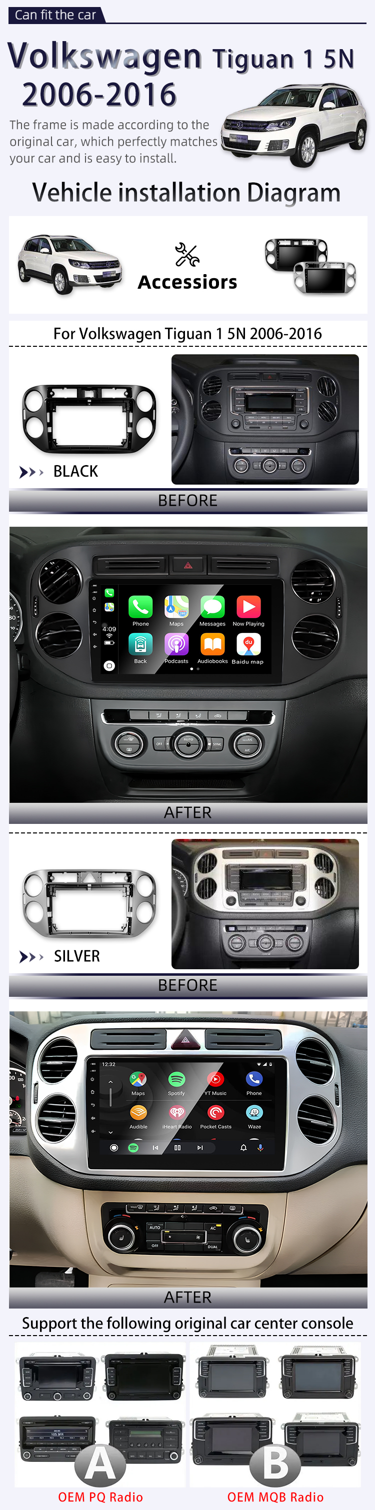 For Volkswagen Tiguan 1 5N 2006-2016(图2)
