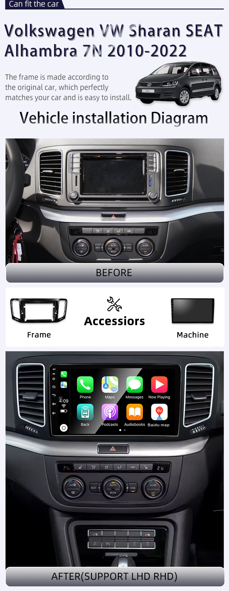 For Volkswagen Sharan Alhambra 7N(图2)
