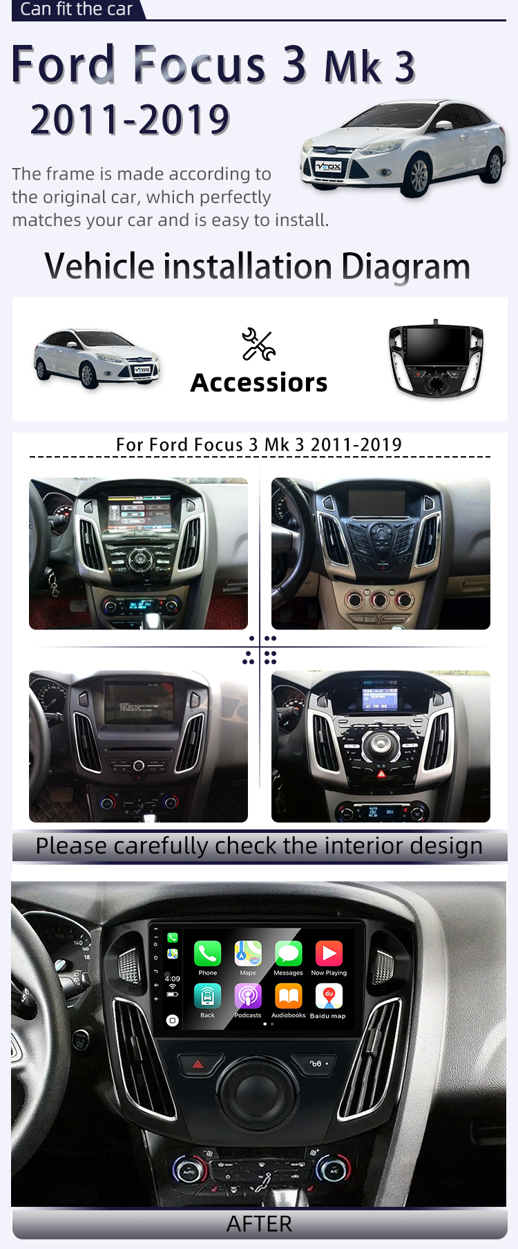 For Ford Focus 3 Mk 3 2011-2019(图2)