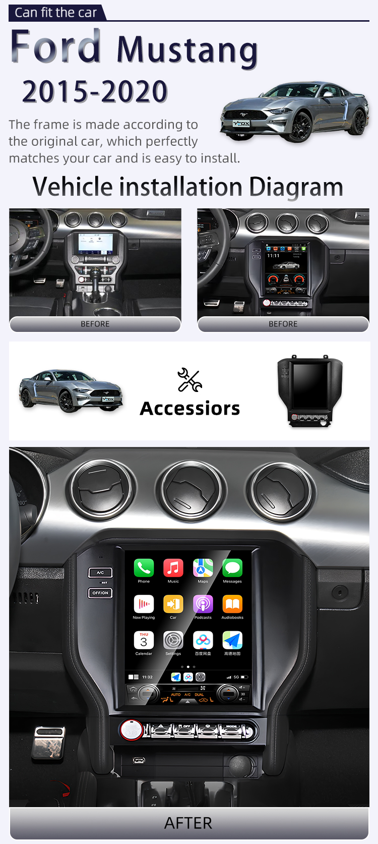 For Ford Mustang 2015-2020(图2)