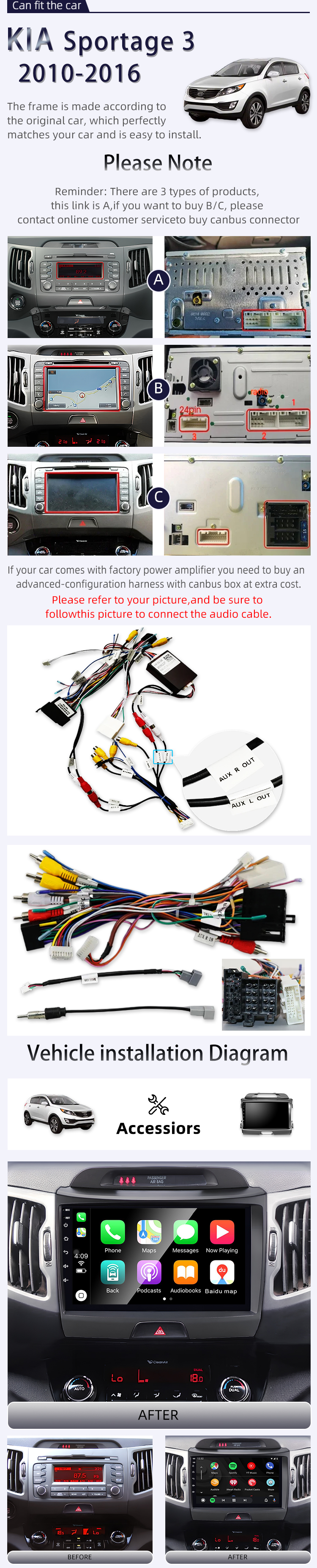 For KIA Sportage 3 2006-2010(图2)
