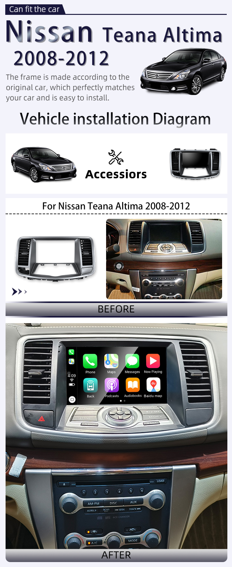 For Nissan Teana Altima 2008-2012(图2)