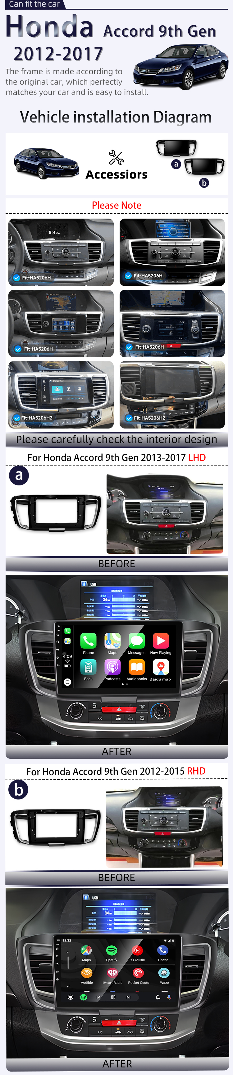 For Honda Accord 9th Gen 2013-2017(图2)
