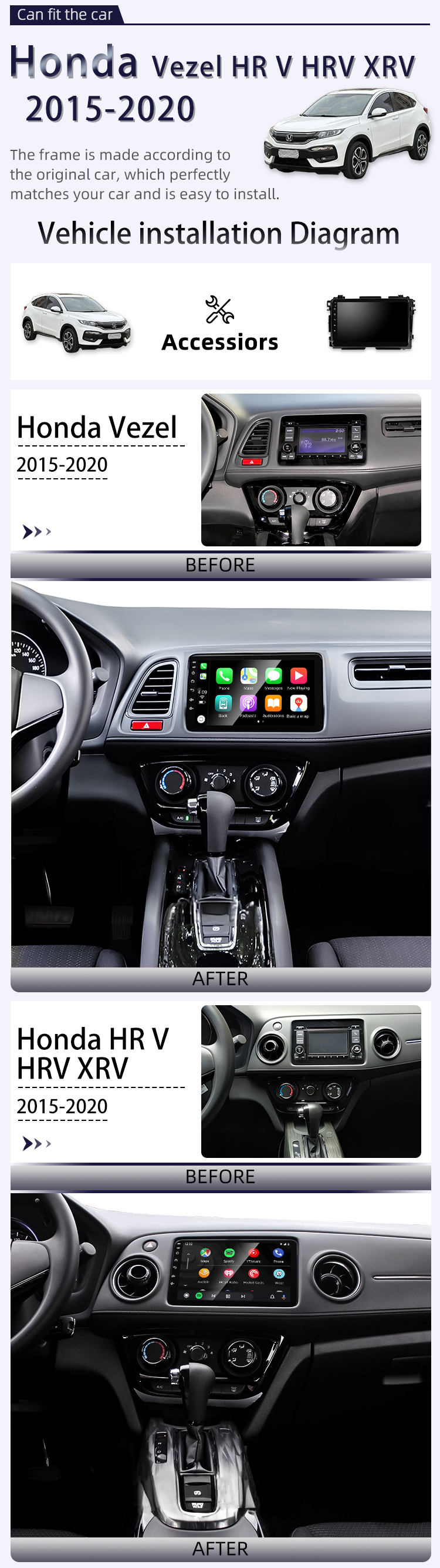 For Honda Vezel HR-V XRV(图2)
