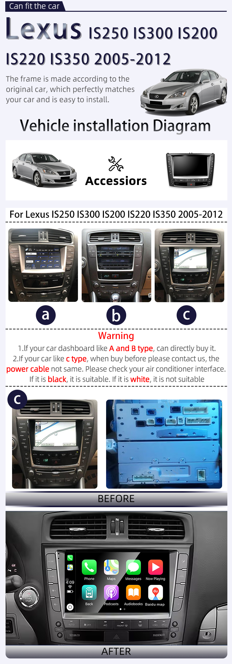 For Lexus IS250 IS300 IS200 IS220 IS350(图2)