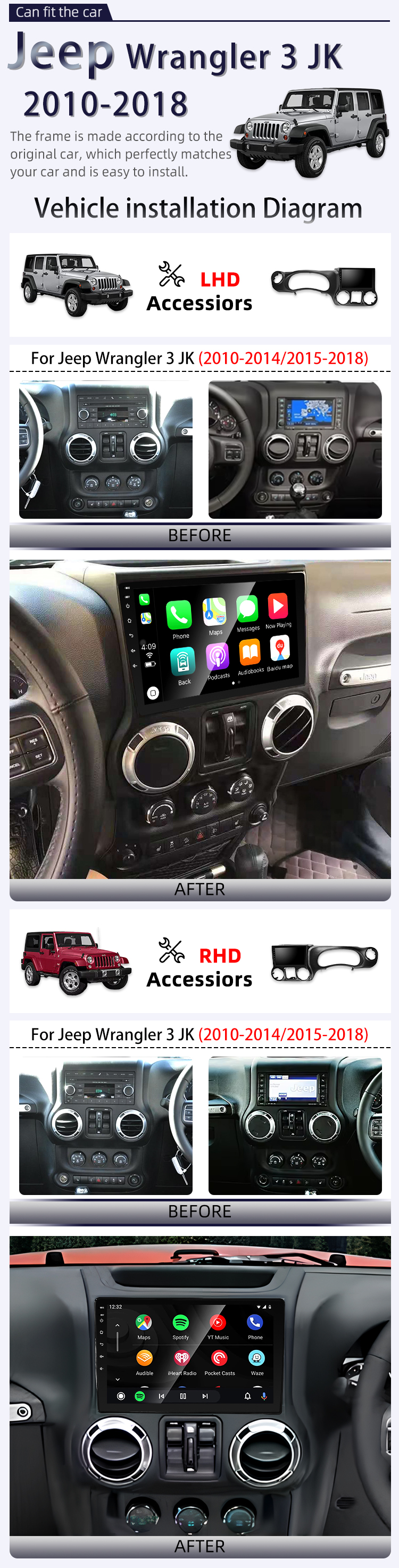 For Jeep Wrangler 3 JK 2010-2018(图2)